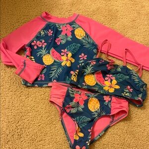 Tommy Bahama Kids Swim Rashguard Set - Pink and Blue